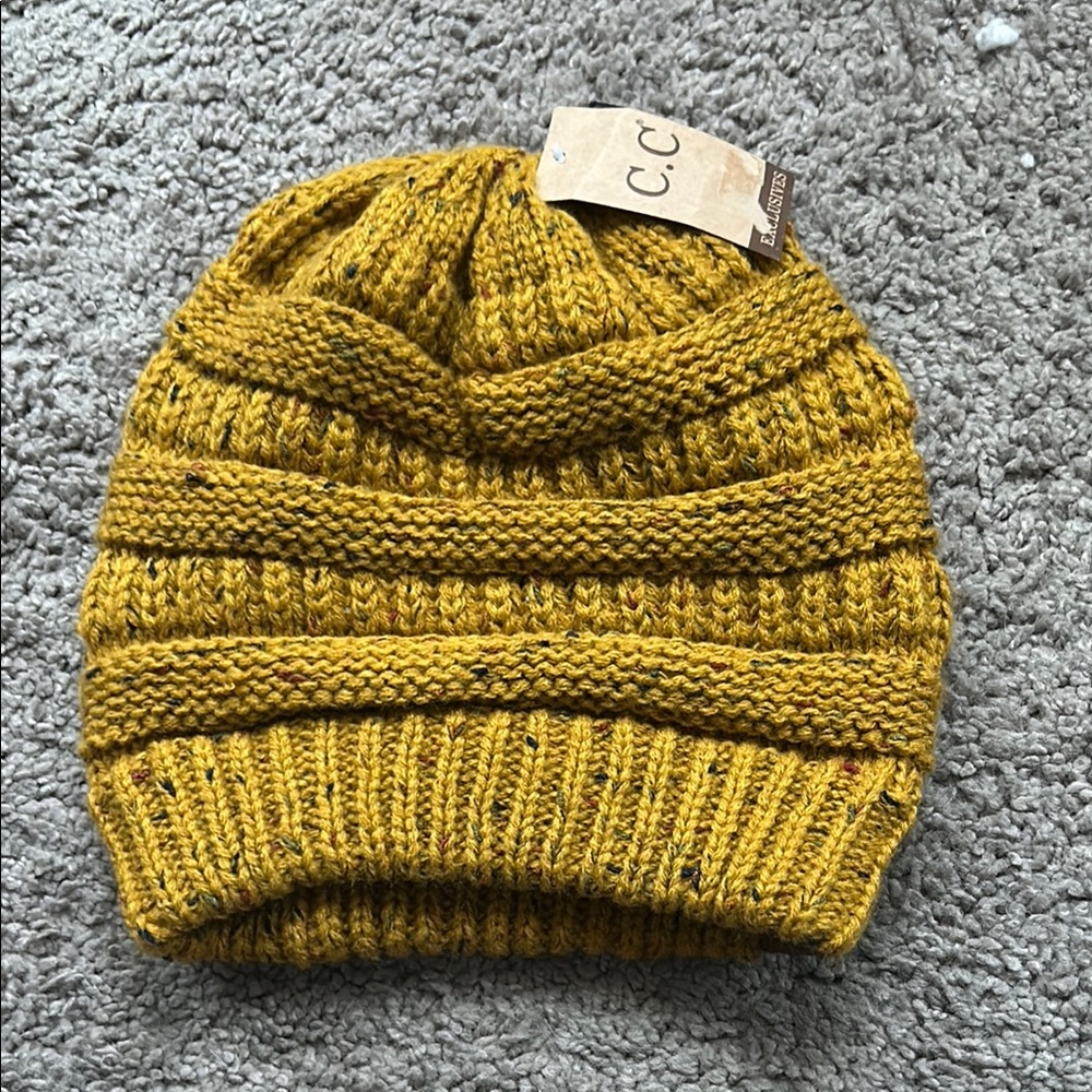 C.C Mustard Knit Beanie